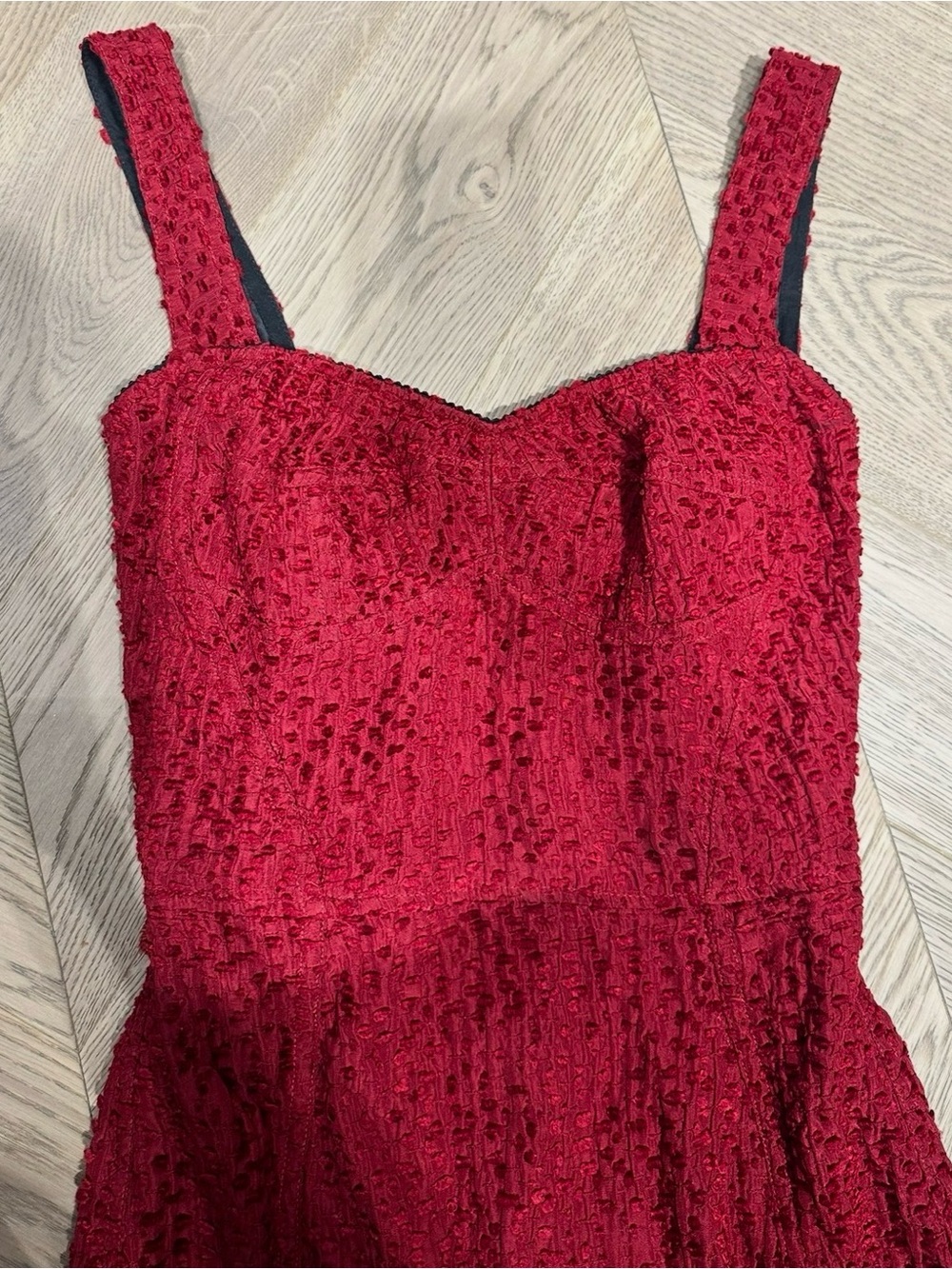 Dolce Gabbana bodysuit Textured Red Sweetheart 40 (S)